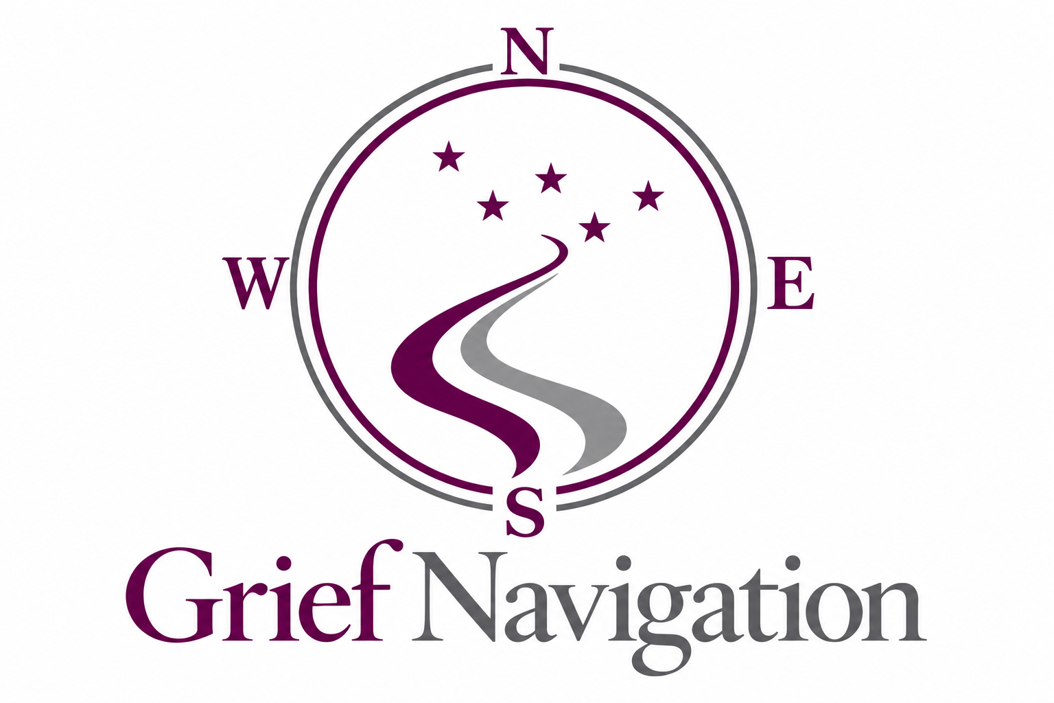 Grief Navigation compass with five stars